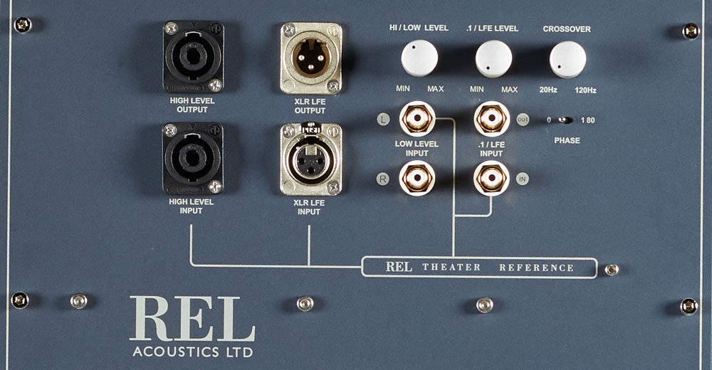 Subwoofer Single RCA Input, XLR, and High Level Connections REL