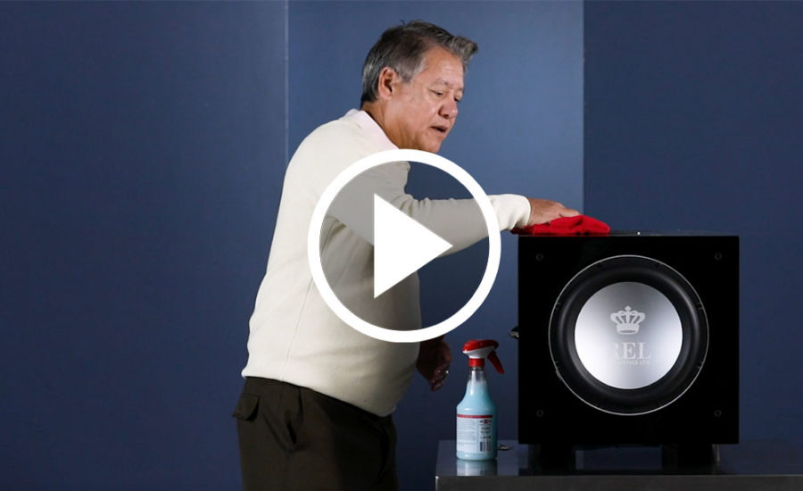 How to clean a REL Acoustics Subwoofer as well as most speakers with a high gloss finish